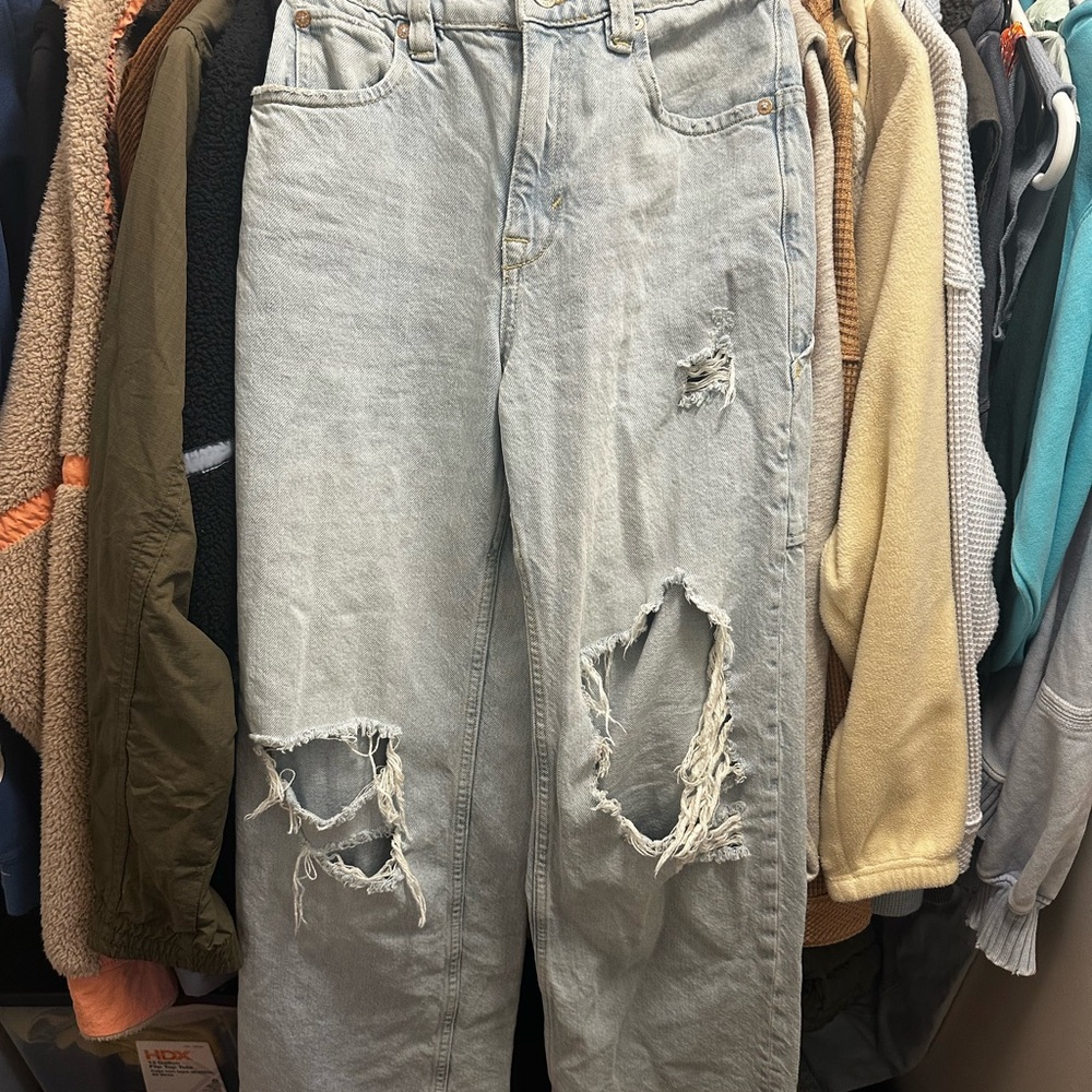 We The Free- Distressed Light Blue Jeans